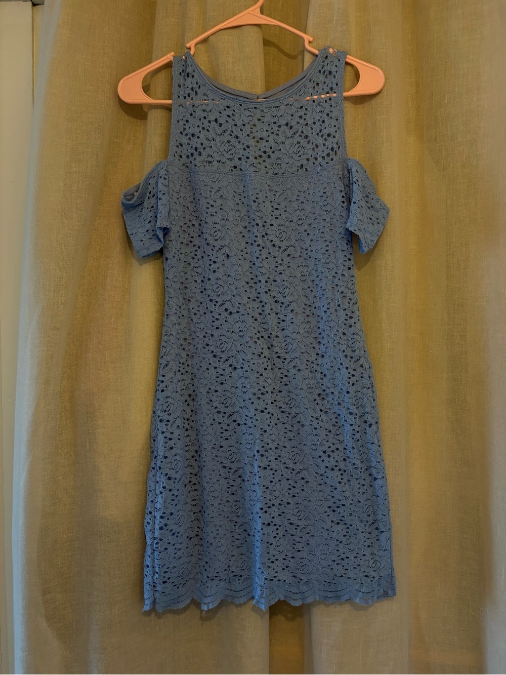 Hollister Blue Cold-Shoulder Lace Mini Dress